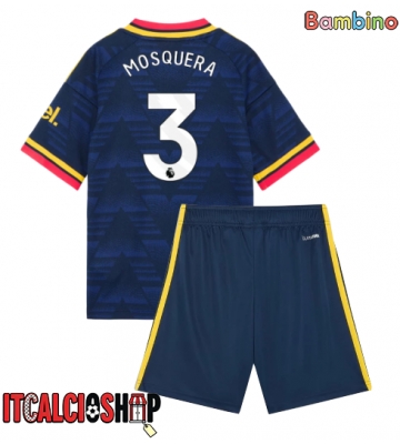 Arsenal Cristhian Mosquera #3 Seconda Maglia Bambino 2026-27 Manica Corta (+ Pantaloni corti)